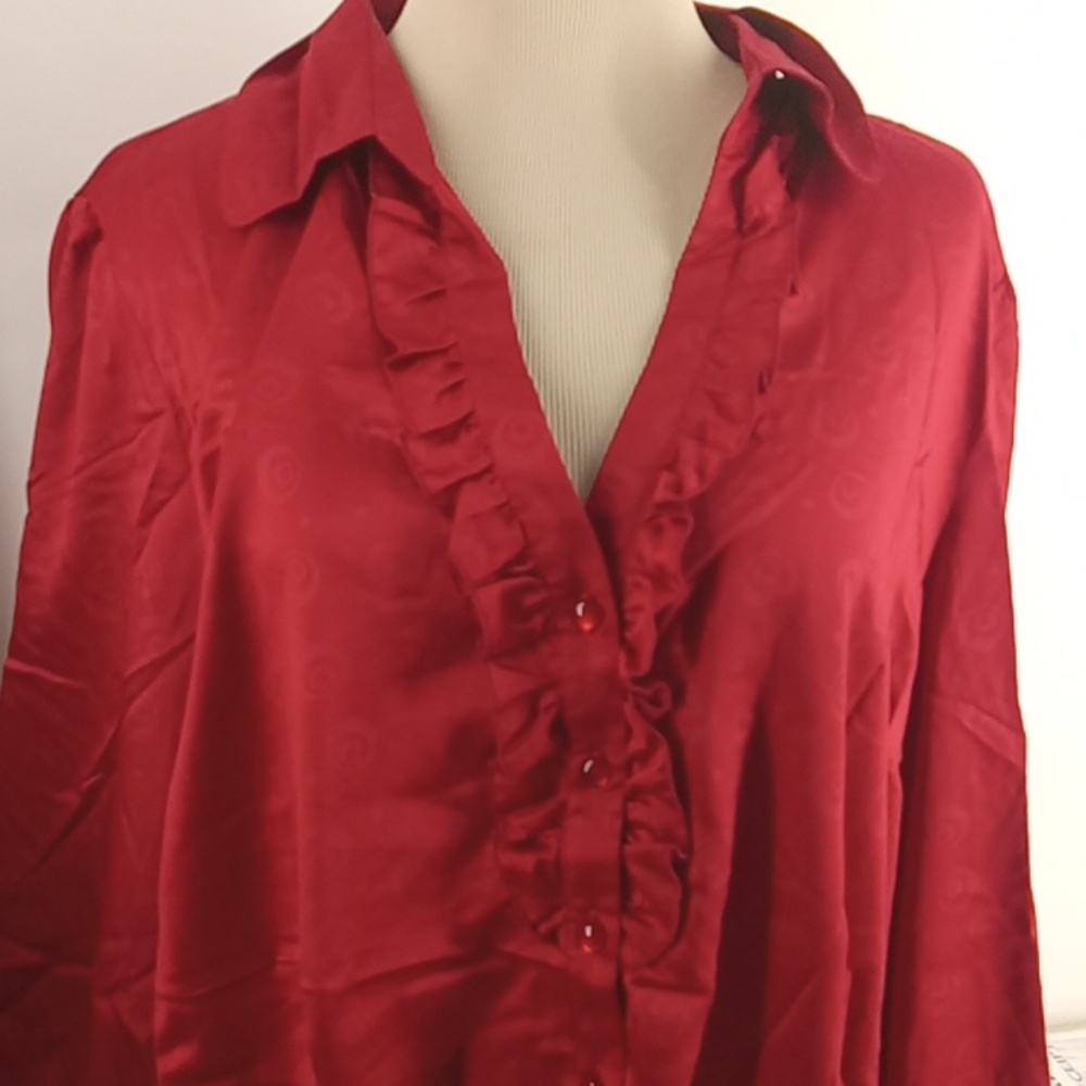 Red Craft n borrow button up long sleeve shirt